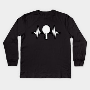 Table Tennis Heartbeat Ping Pong Kids Long Sleeve T-Shirt